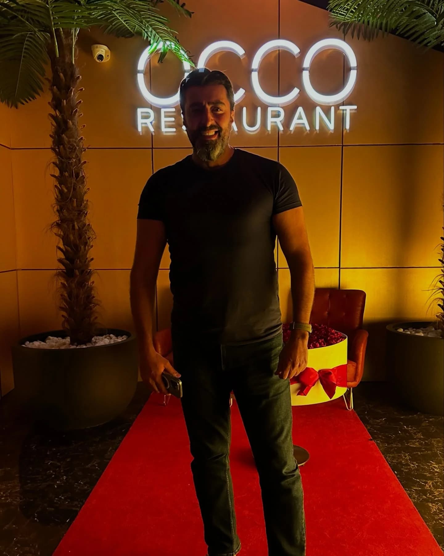 OCCO restaurant entrance with neon sign