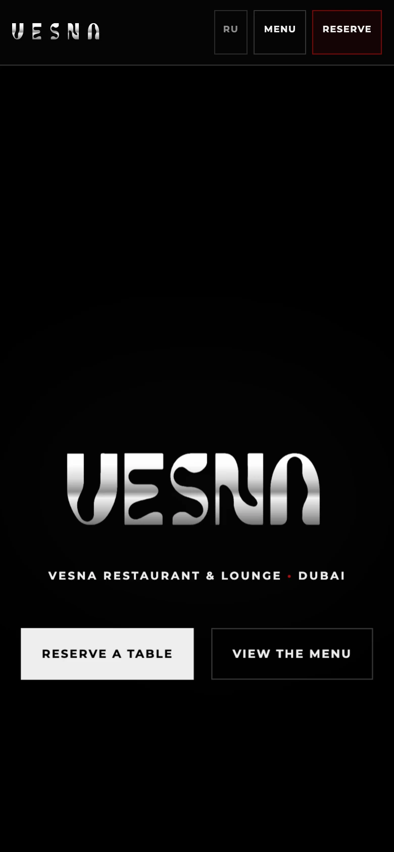 The Vesna website on a phone