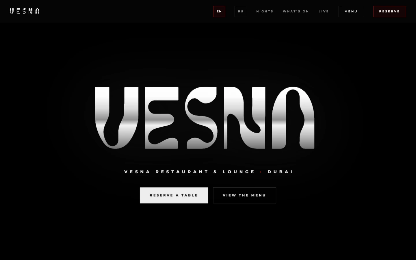 First screen of a lounge website we built and ranked on Google